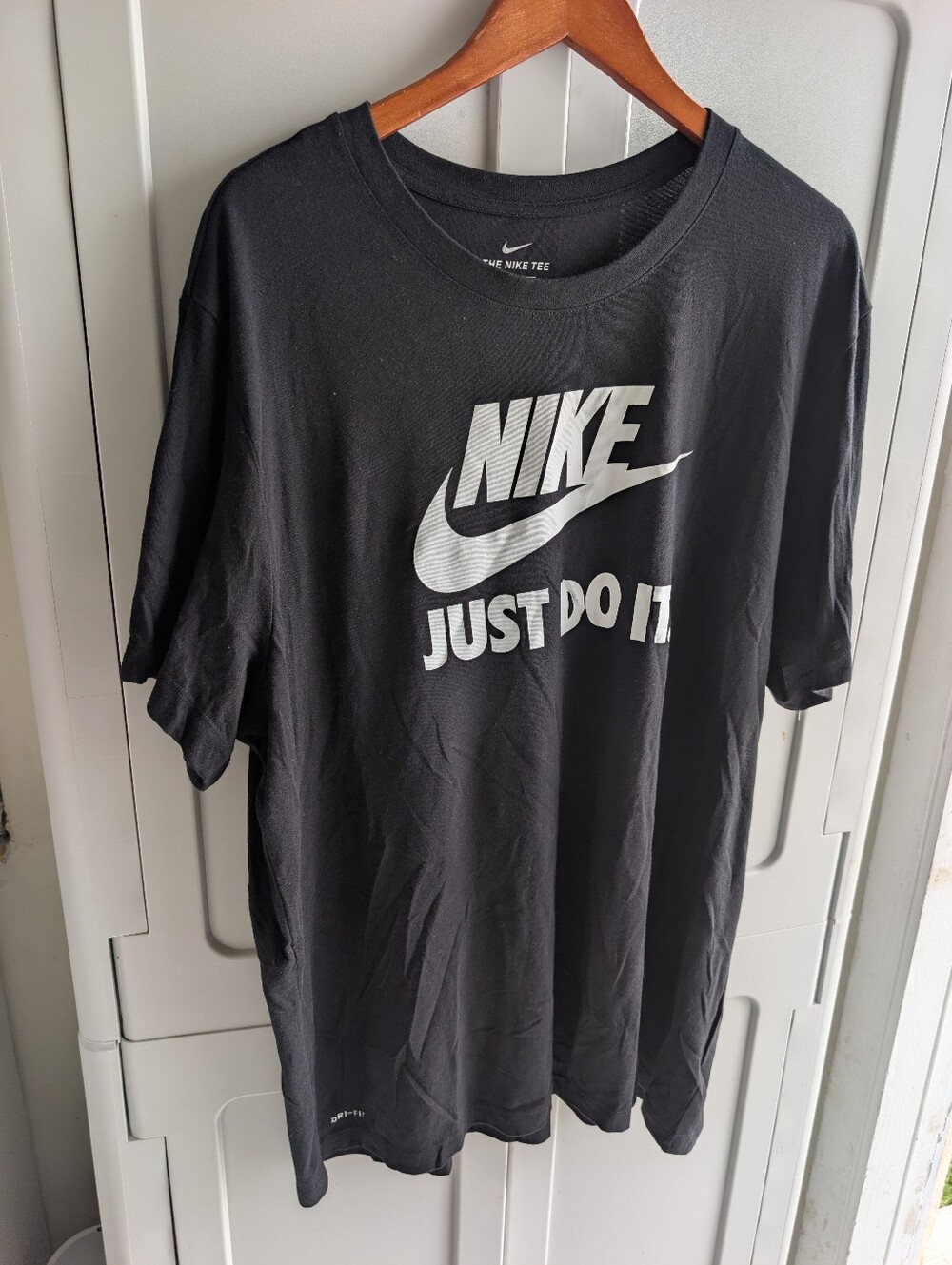 Nike Black Tee with White 'Just Do It' Logo